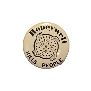 Vintage Honeywell Kills People Hippie Anti-Vietnam Protest Pinback Button Pin